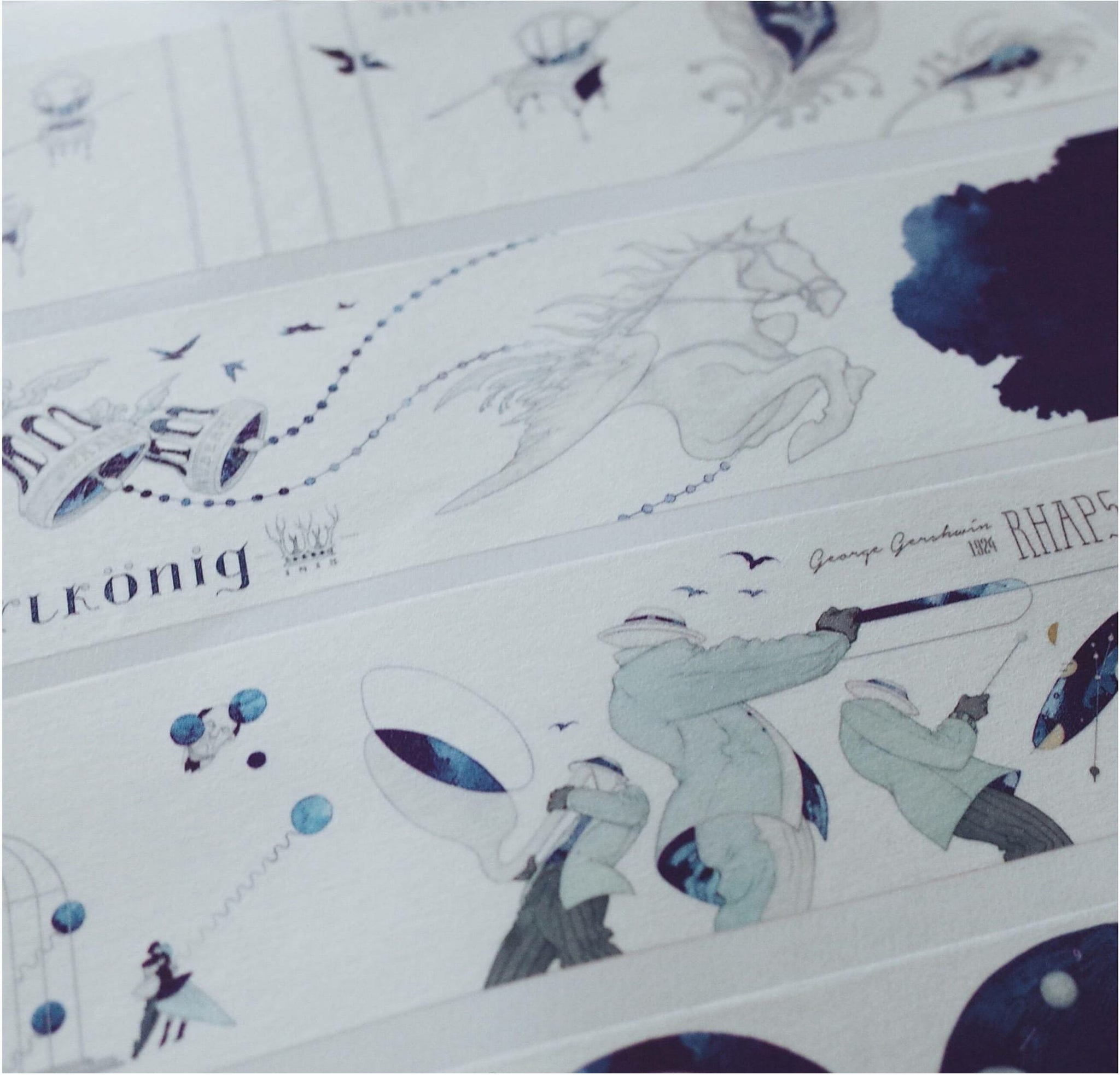 Ribbonworks Washi Tape: Sleeping Portrait, Silent Fugue