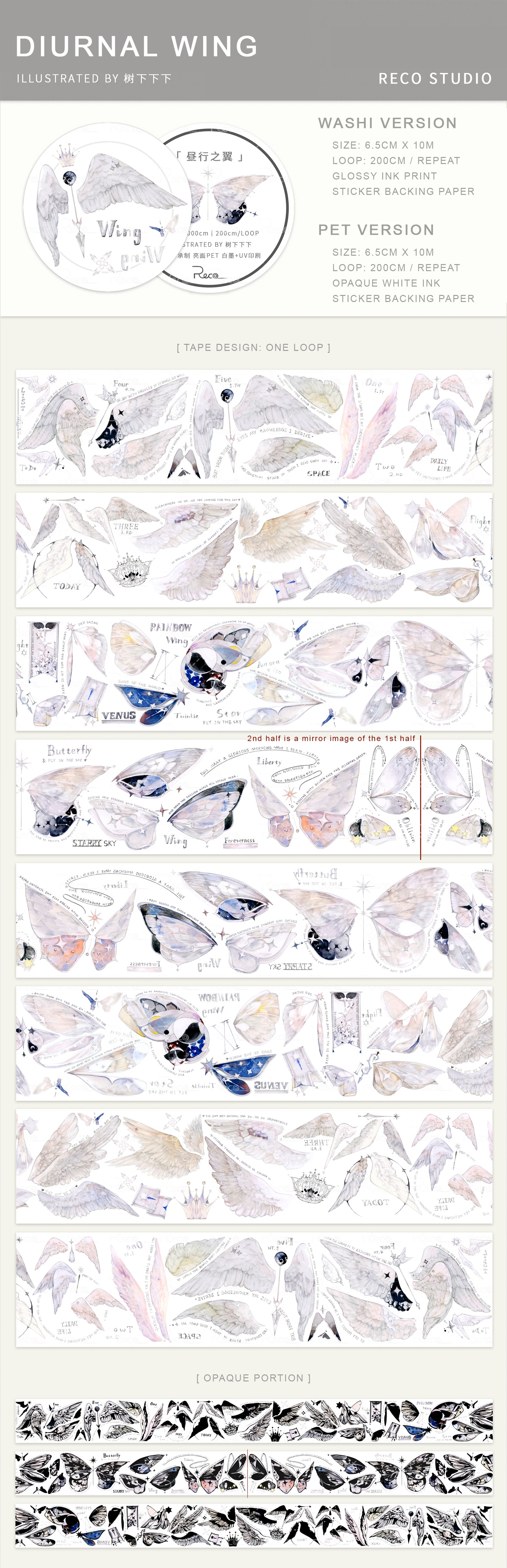Reco Studio Masking Tape: Diurnal Wing