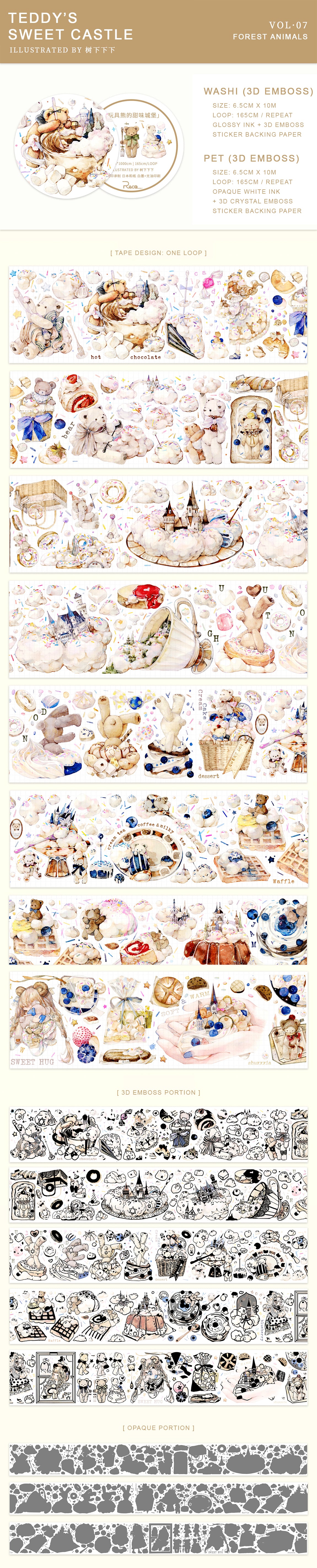 Reco Studio Masking Tape: Teddy's Sweet Castle