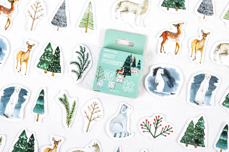 Snow Blanketed Forest Box Sticker Set