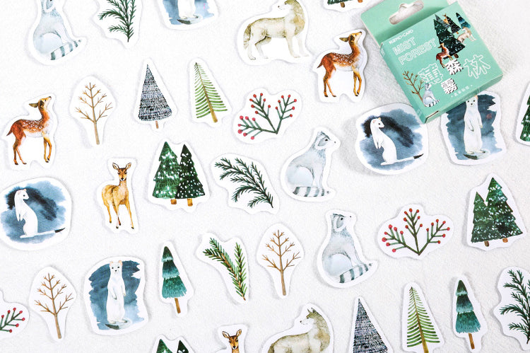 Snow Blanketed Forest Box Sticker Set