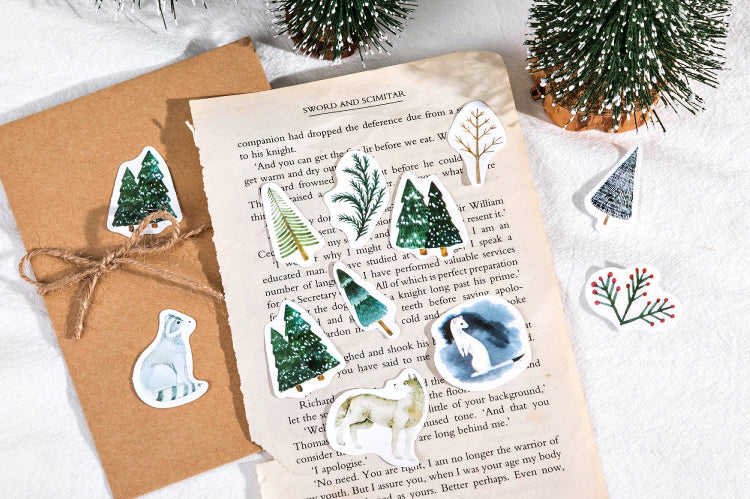 Snow Blanketed Forest Box Sticker Set