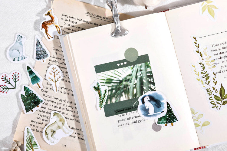 Snow Blanketed Forest Box Sticker Set