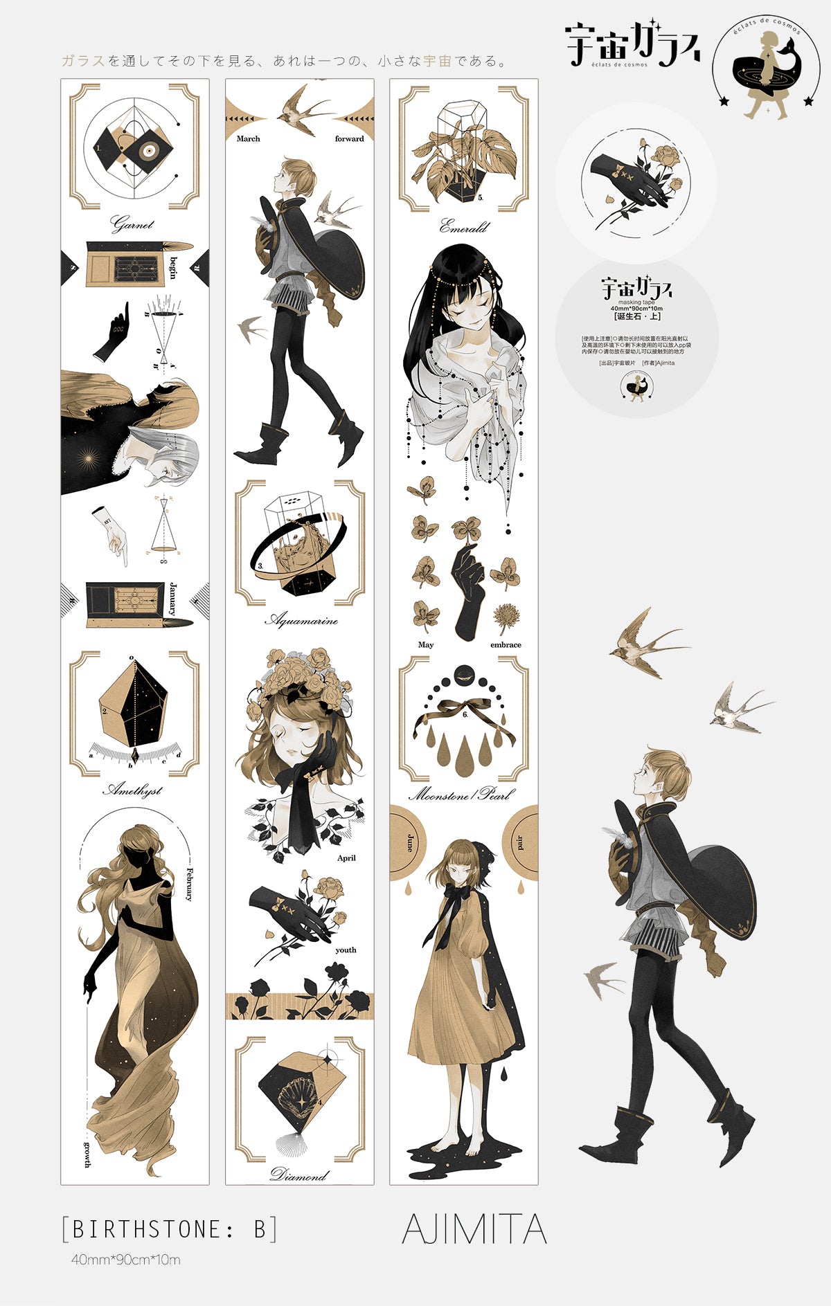 Scribbulus Everchanging Inks Washi Tape: Birthstone