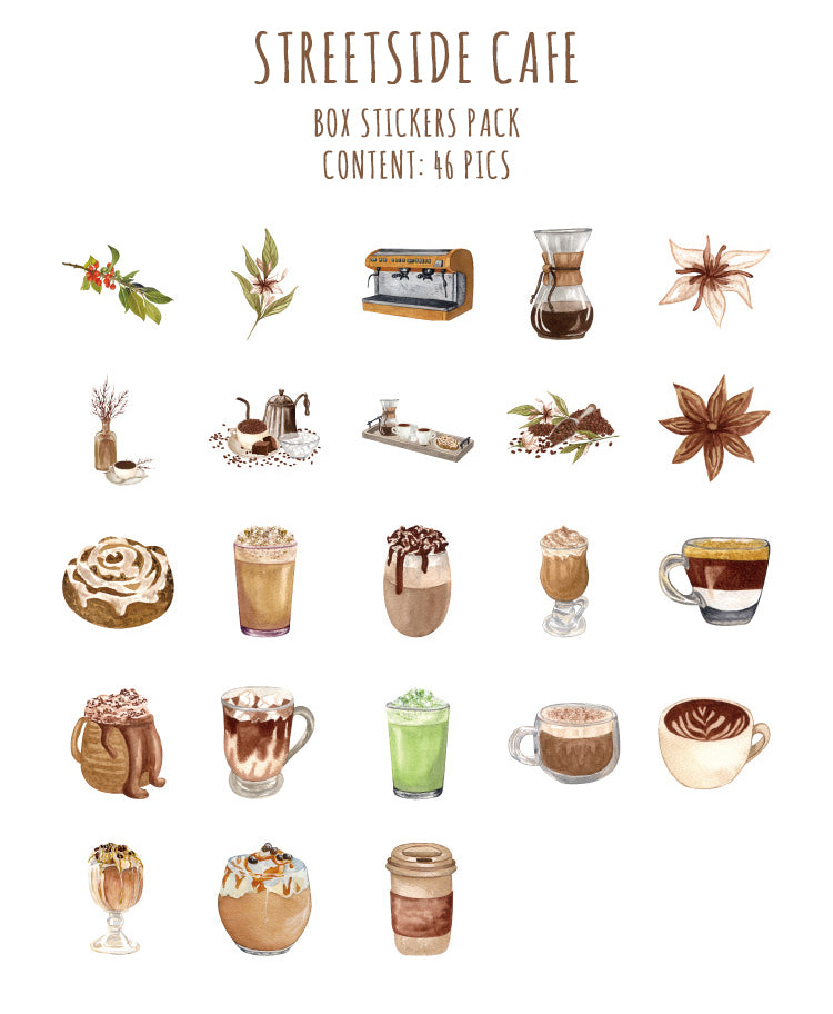 Streetside Cafe Box Stickers Set