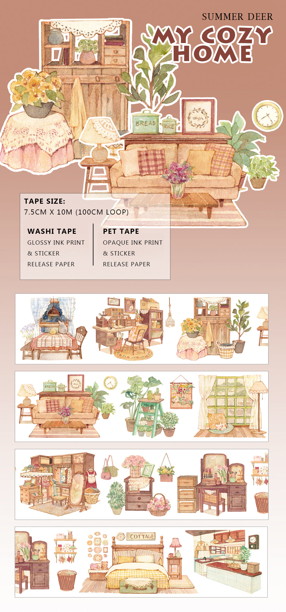 Summer Deer Masking Tape: My Cozy Home