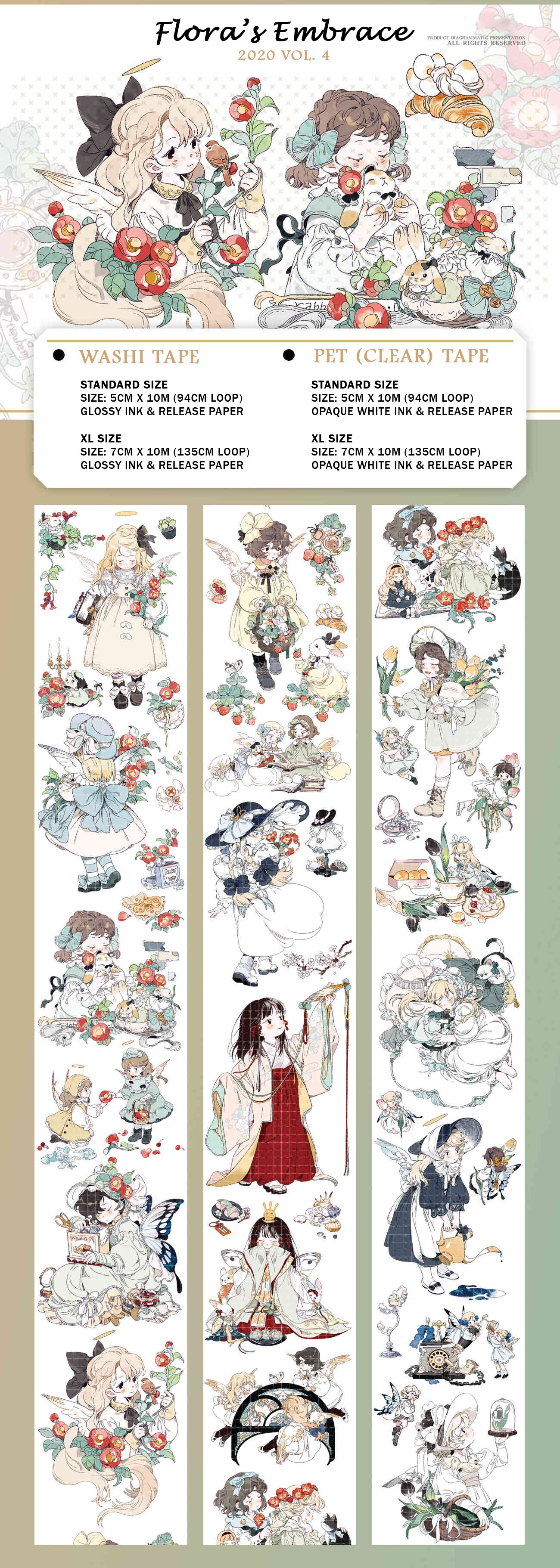 Tianxiaobao's Starry Sky: Flora's Embrace Masking Tape