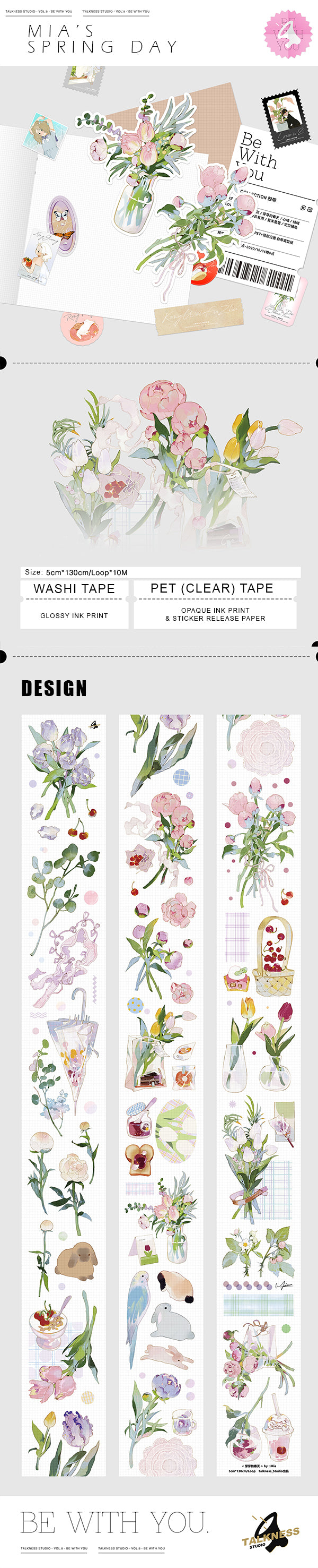 Talkness Studio Masking Tape: Mia's Spring Day