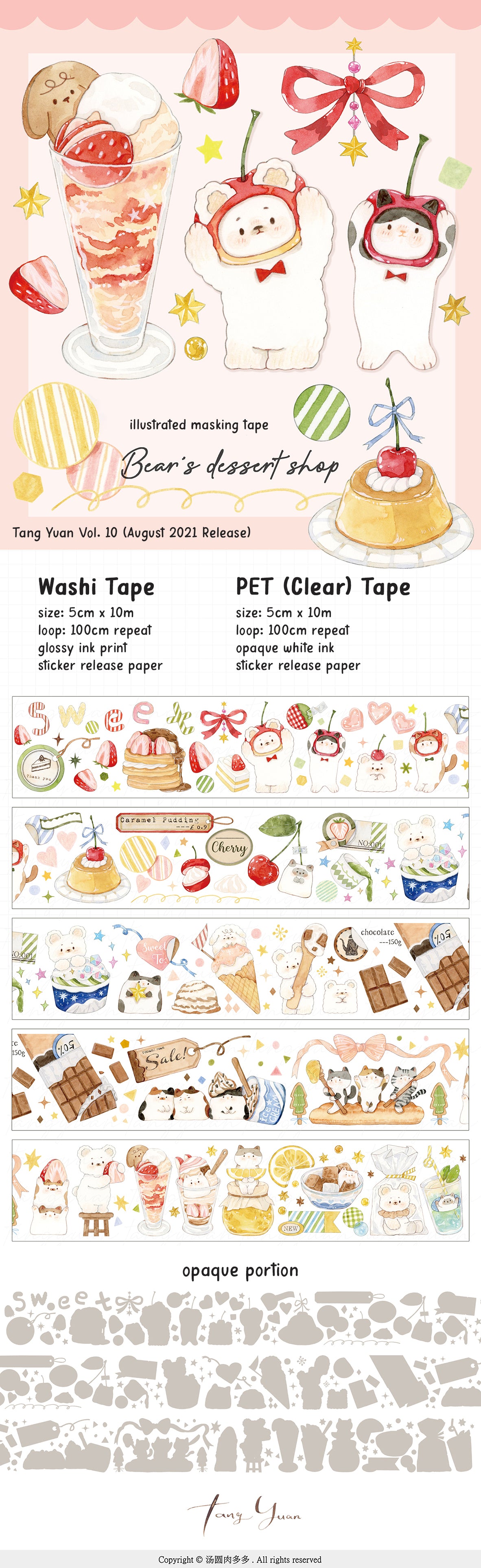 Tang Yuan Masking Tape: Bear's Dessert Shop