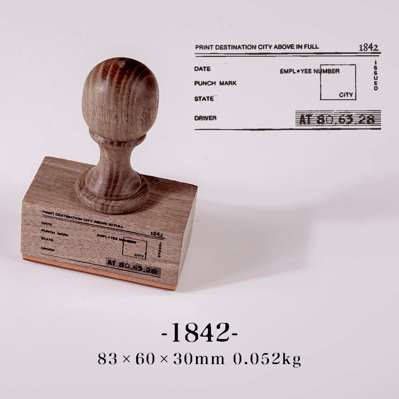 Vintage Tickets Wood Handle Stamps