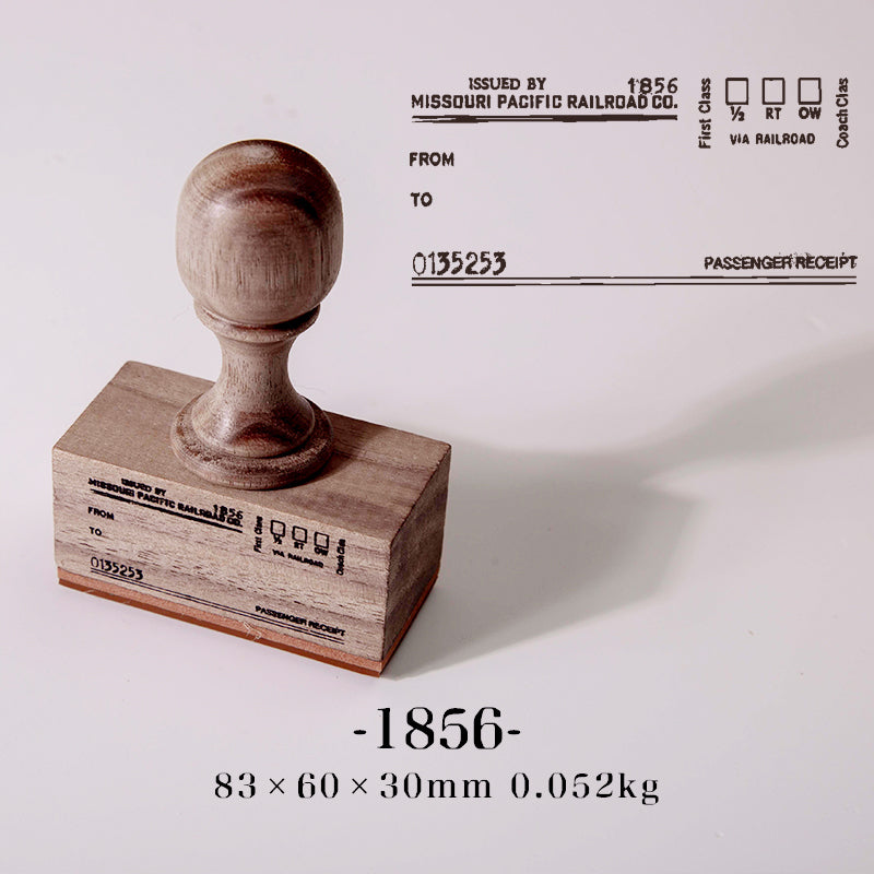 Vintage Tickets Wood Handle Stamps