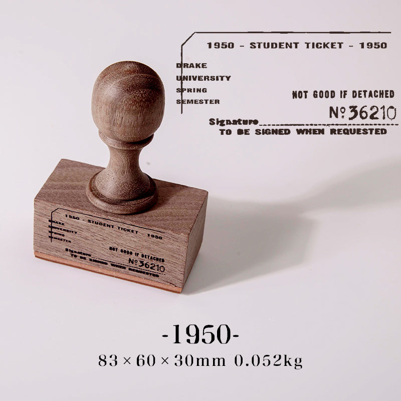 Vintage Tickets Wood Handle Stamps