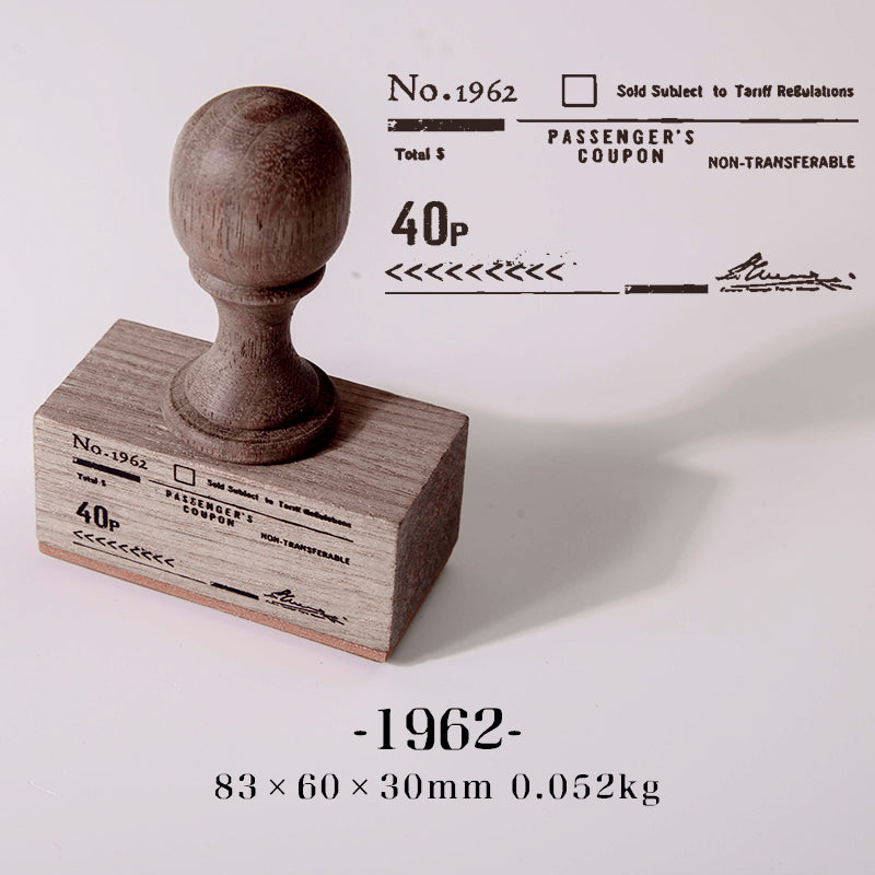 Vintage Tickets Wood Handle Stamps