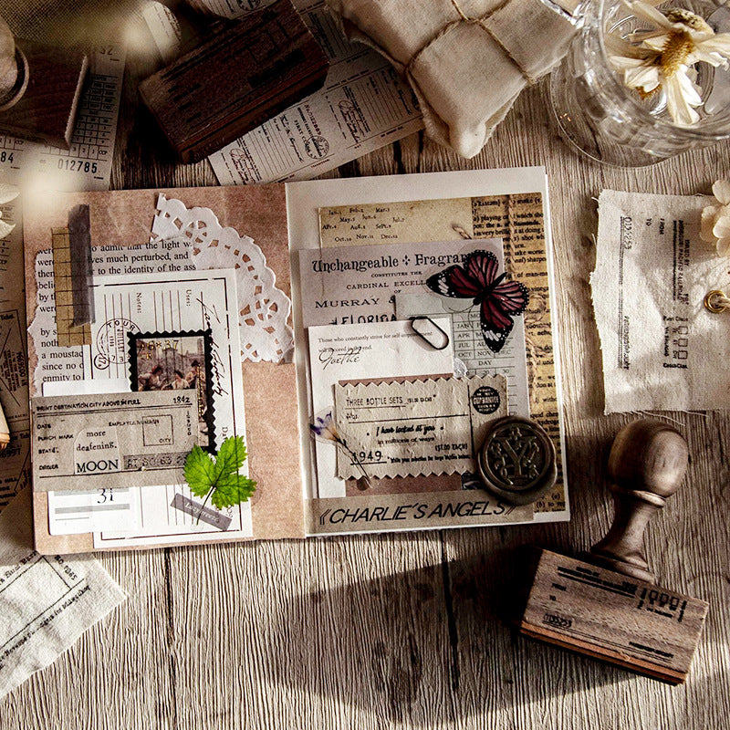 Vintage Tickets Wood Handle Stamps