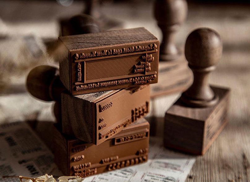 Vintage Tickets Wood Handle Stamps