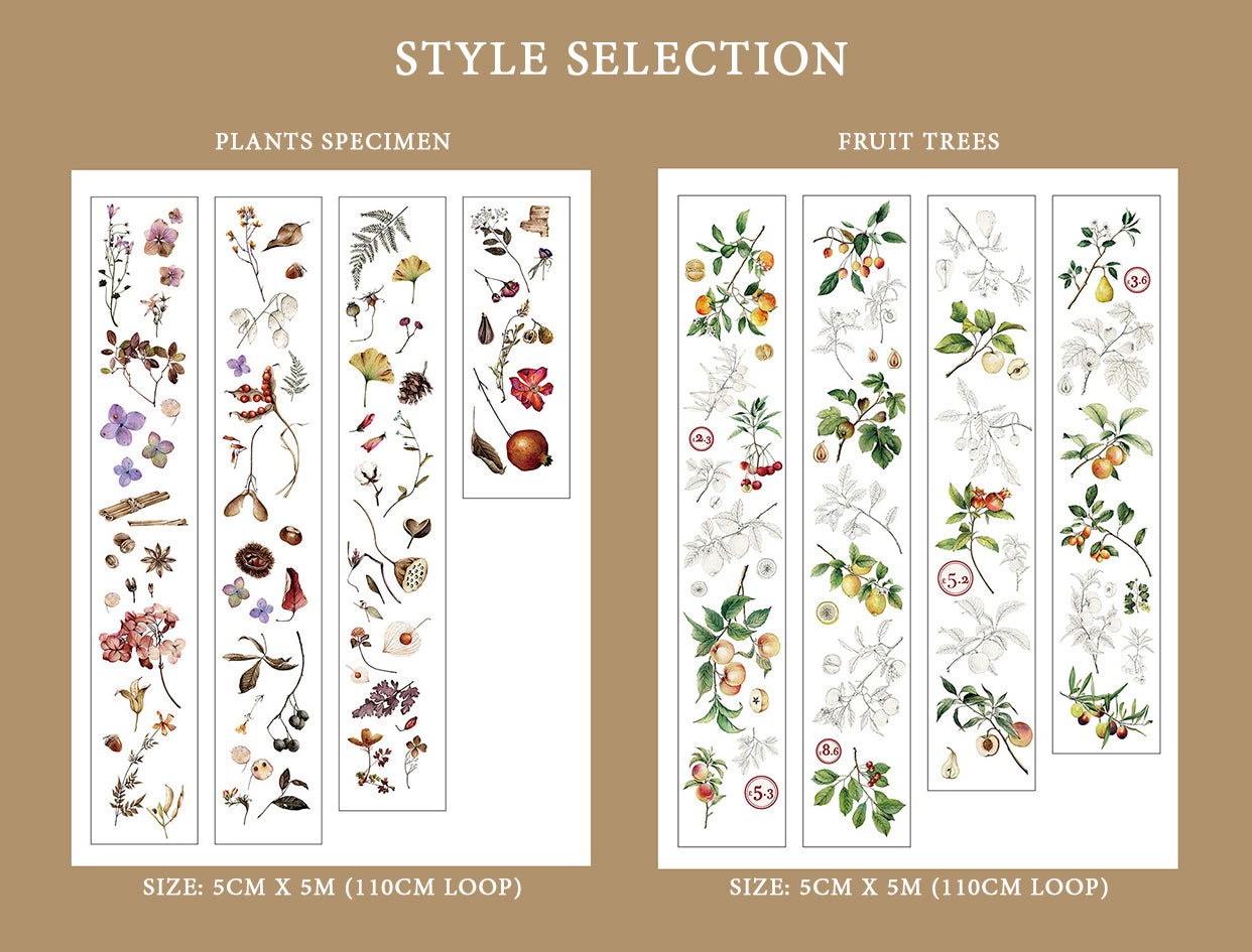 Vintage Flower Specimen Washi Tape