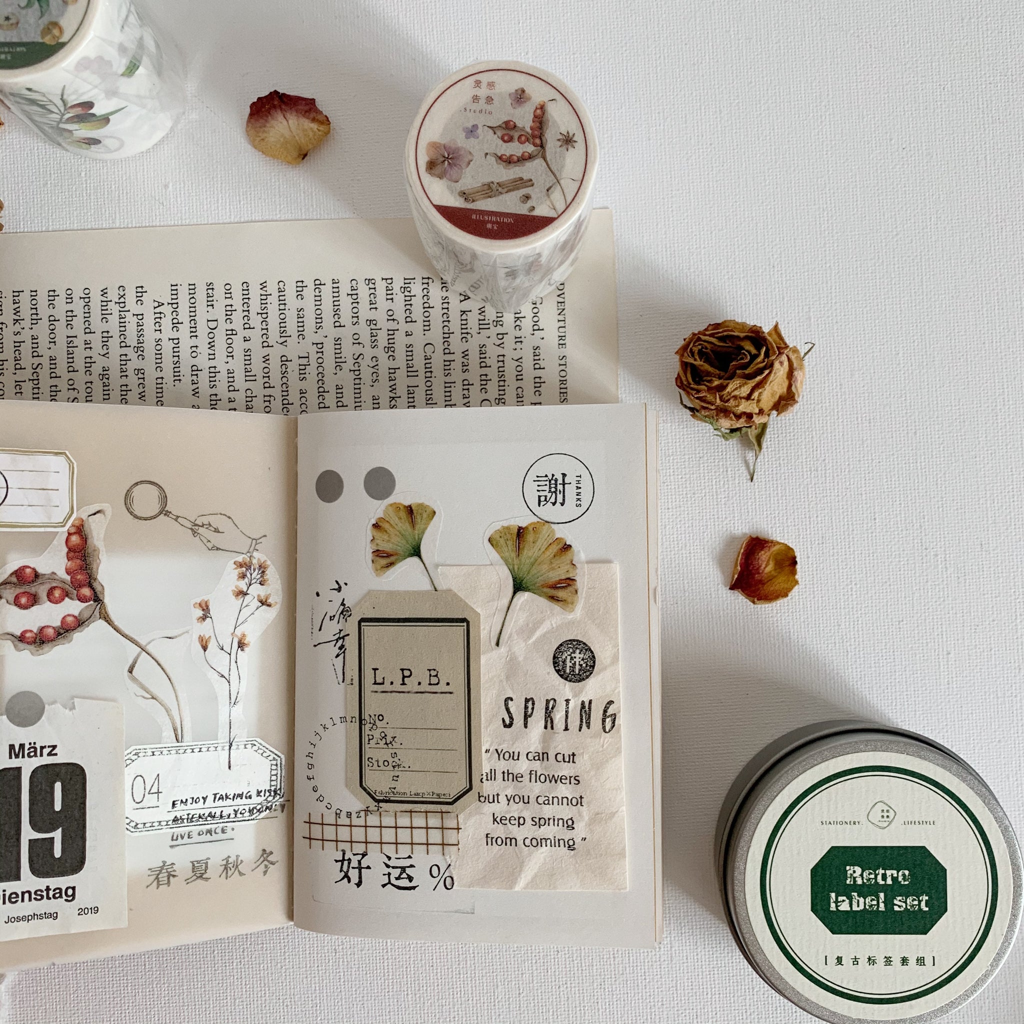 Vintage Flower Specimen Washi Tape