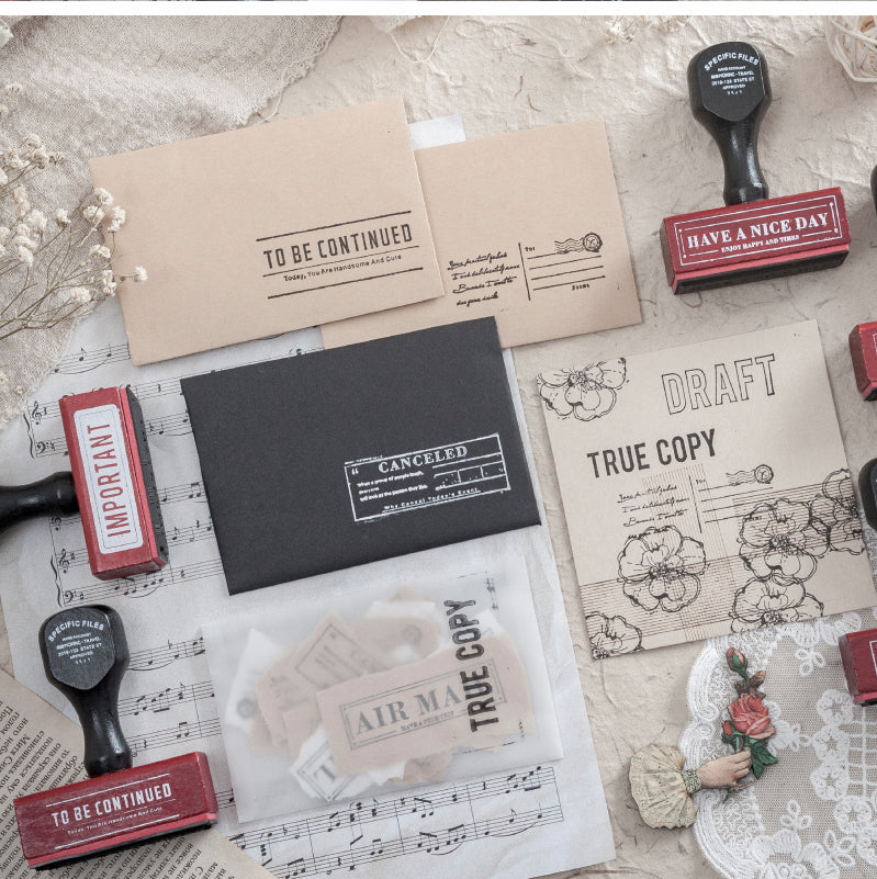 Old School Postage Wooden Handle Stamp