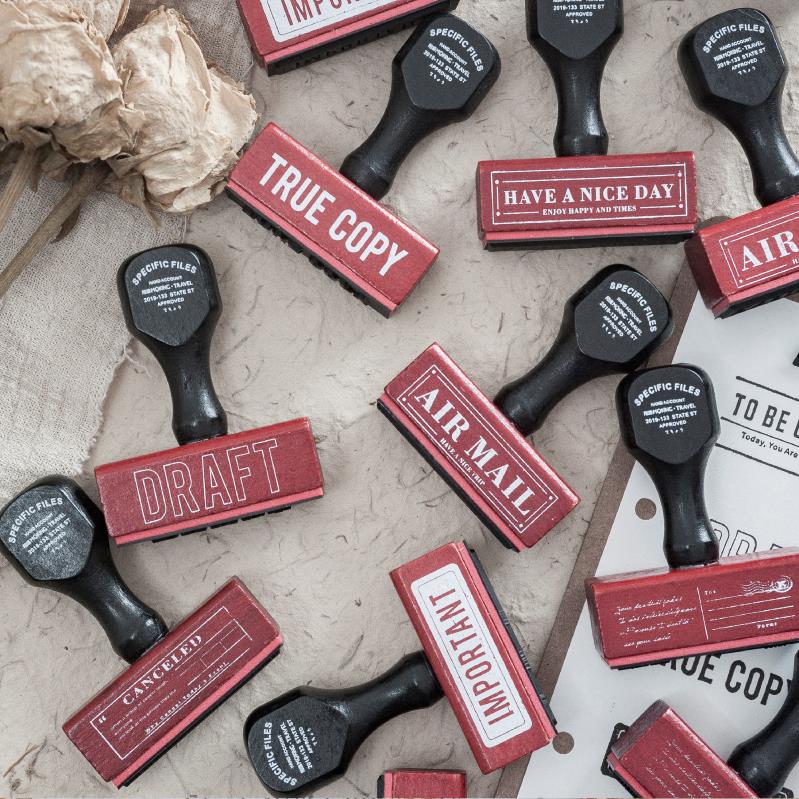 Old School Postage Wooden Handle Stamp