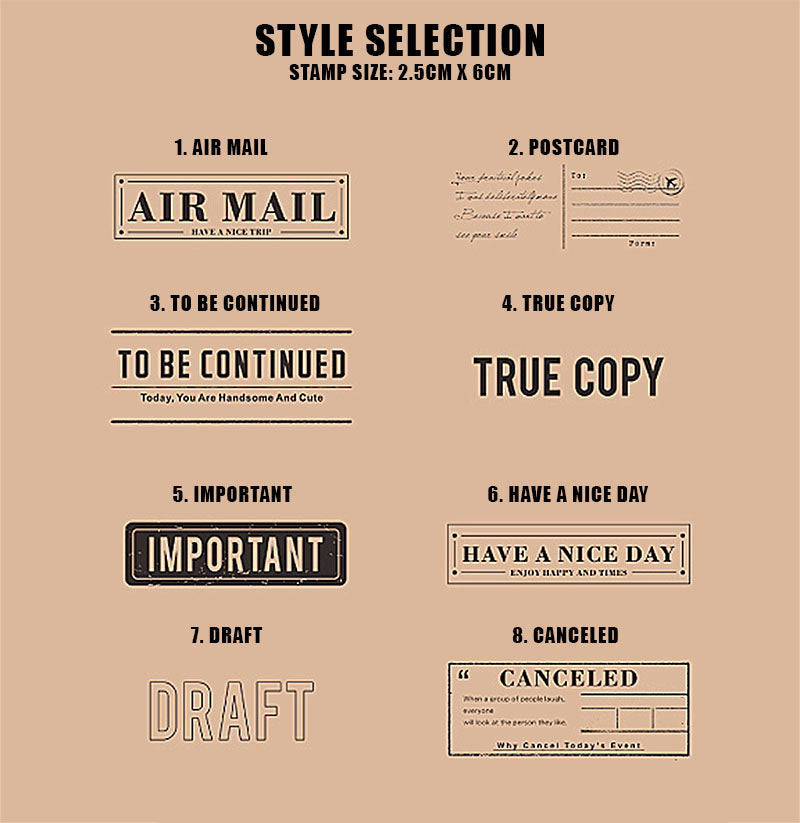 Old School Postage Wooden Handle Stamp