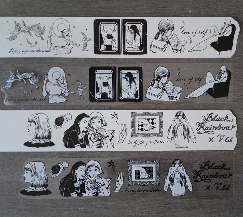 VLab Masking Tape: Black Rainbow