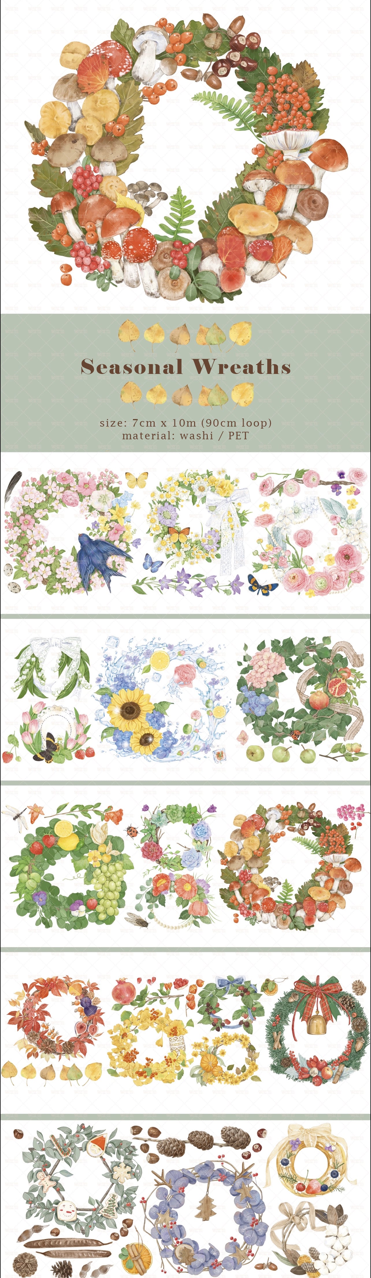 Warm Studio Masking Tape: Seasonal Wreaths