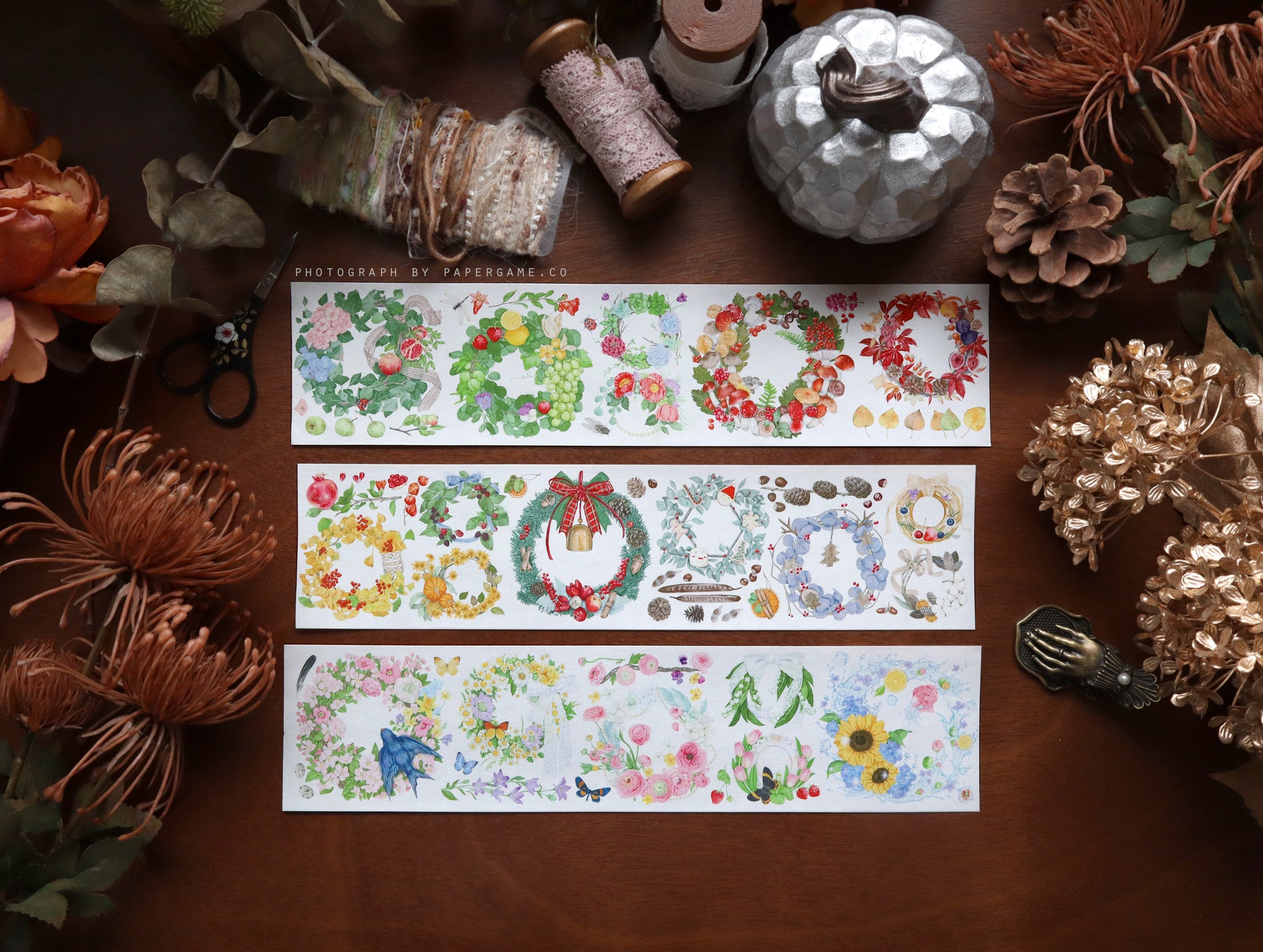 Warm Studio Masking Tape: Seasonal Wreaths