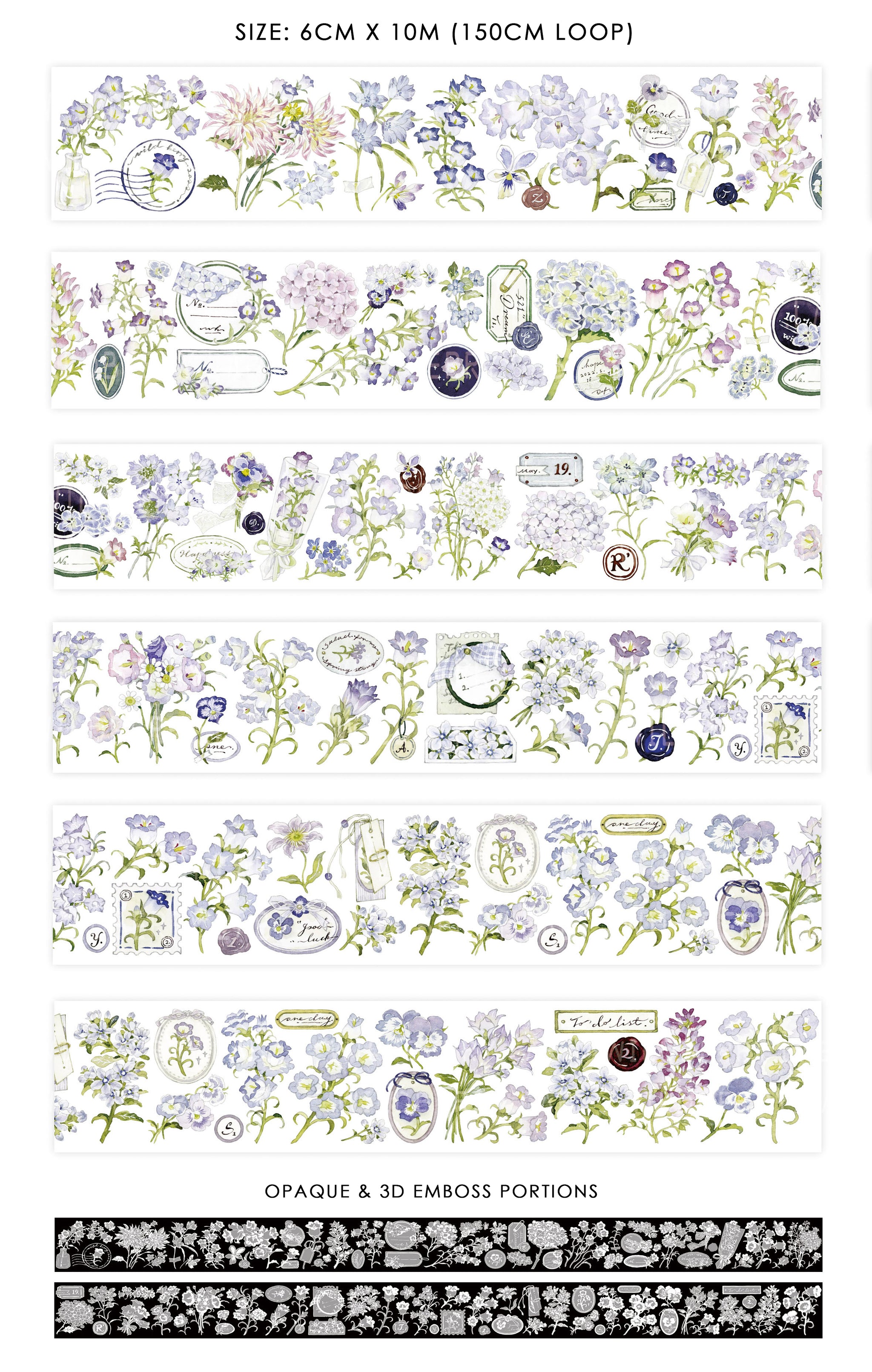 Wildberry Lab Masking Tape: Bluebells