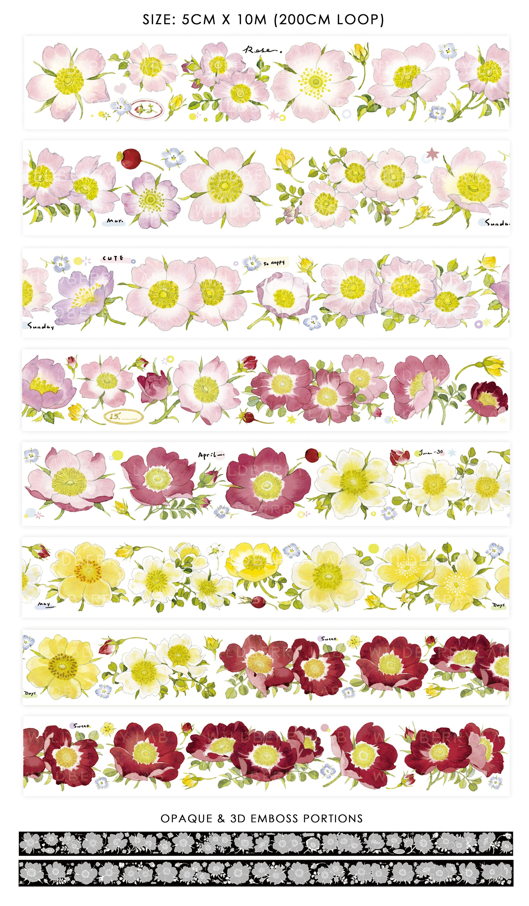 Wildberry Lab Masking Tape: Rosaseae