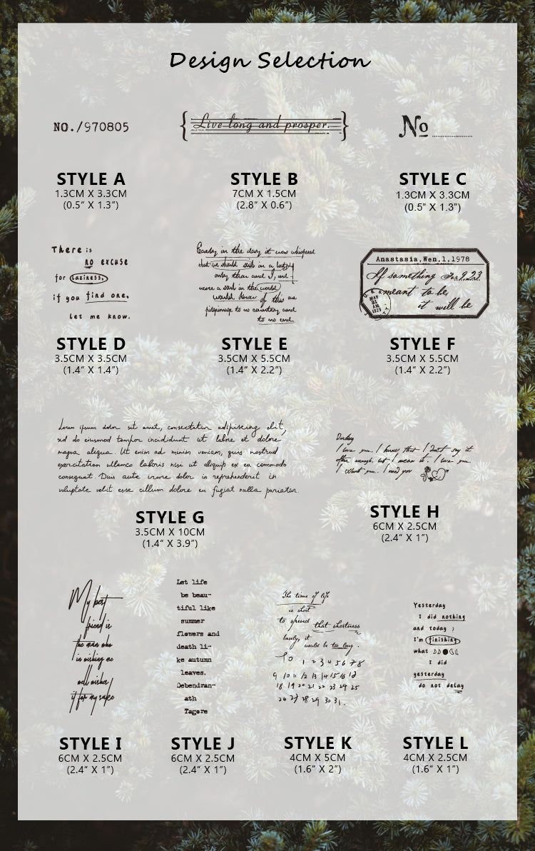 Words and Phrases Rubber Stamps