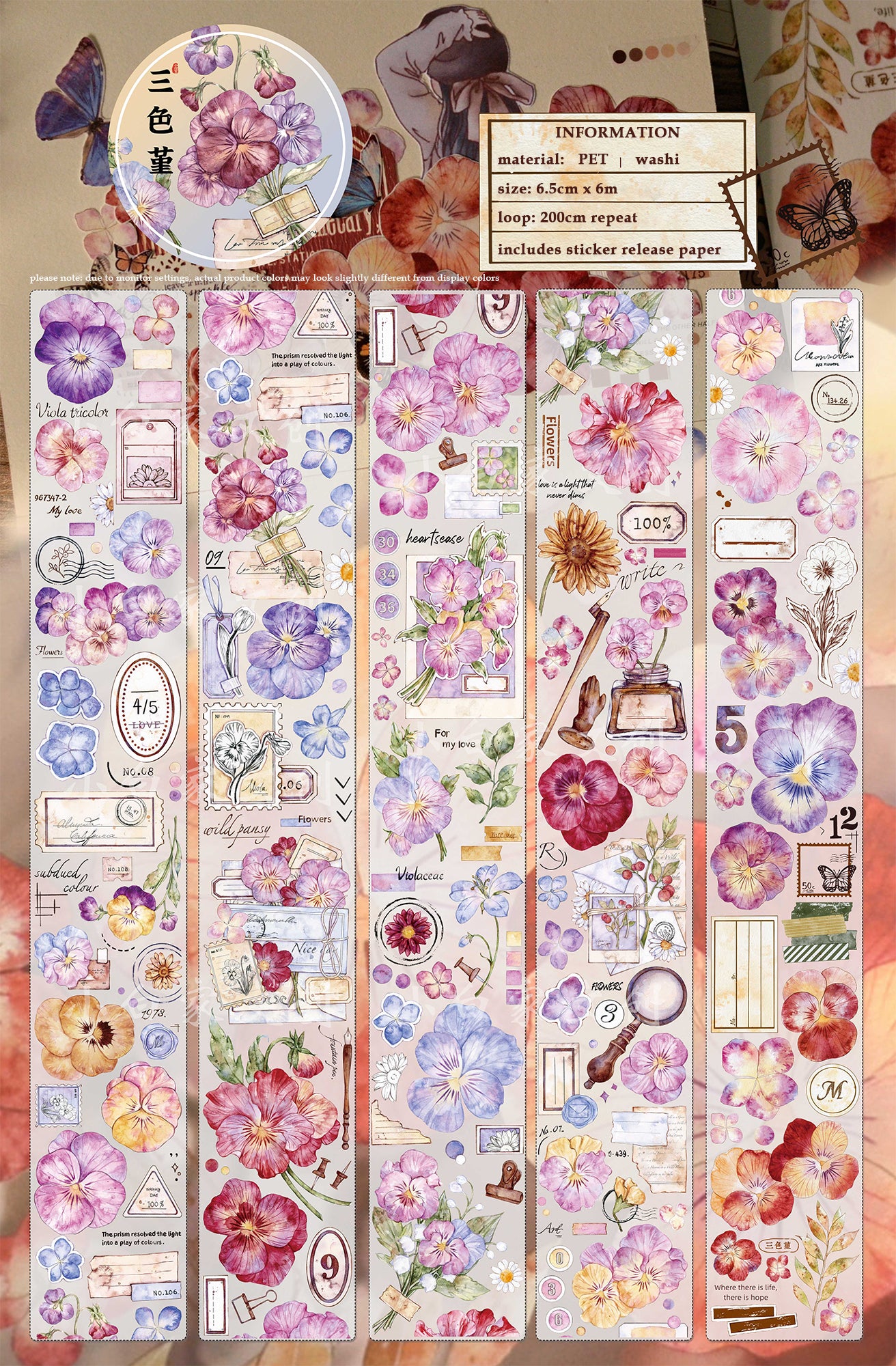 Xiaobai's House Masking Tape: Pansy