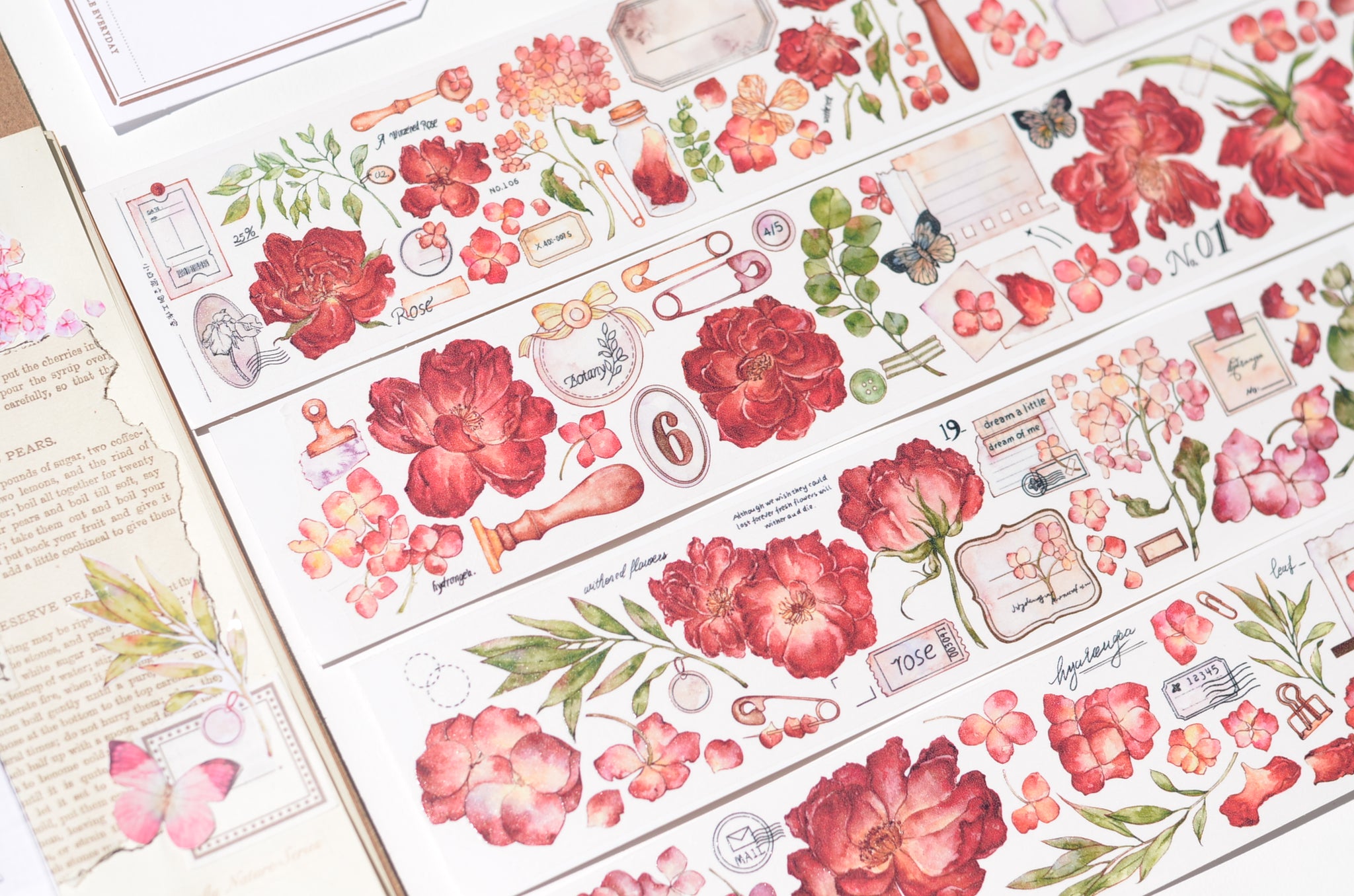 Xiaobai's House Masking Tape: Red Roses