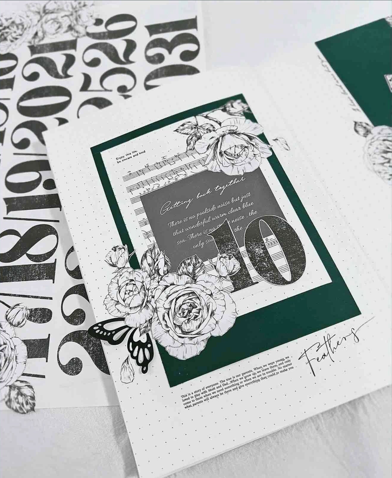 Yier Washi Tape: Flower Etchings