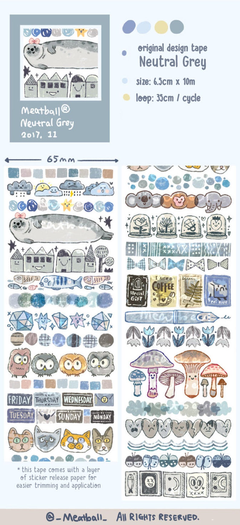 Meatball Washi Tape: Color Lab Series