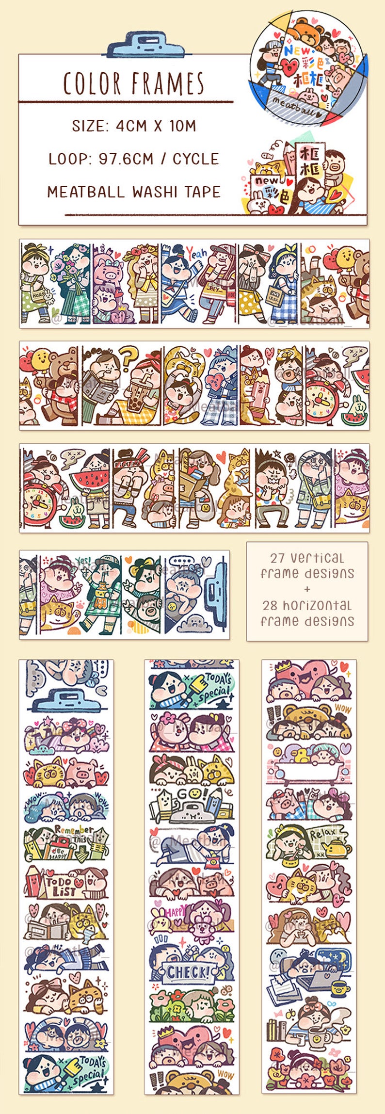 Meatball Washi Tape: Frames