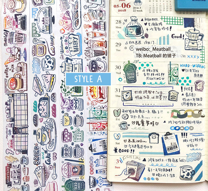 Meatball Washi Tape: Bakery Cafe
