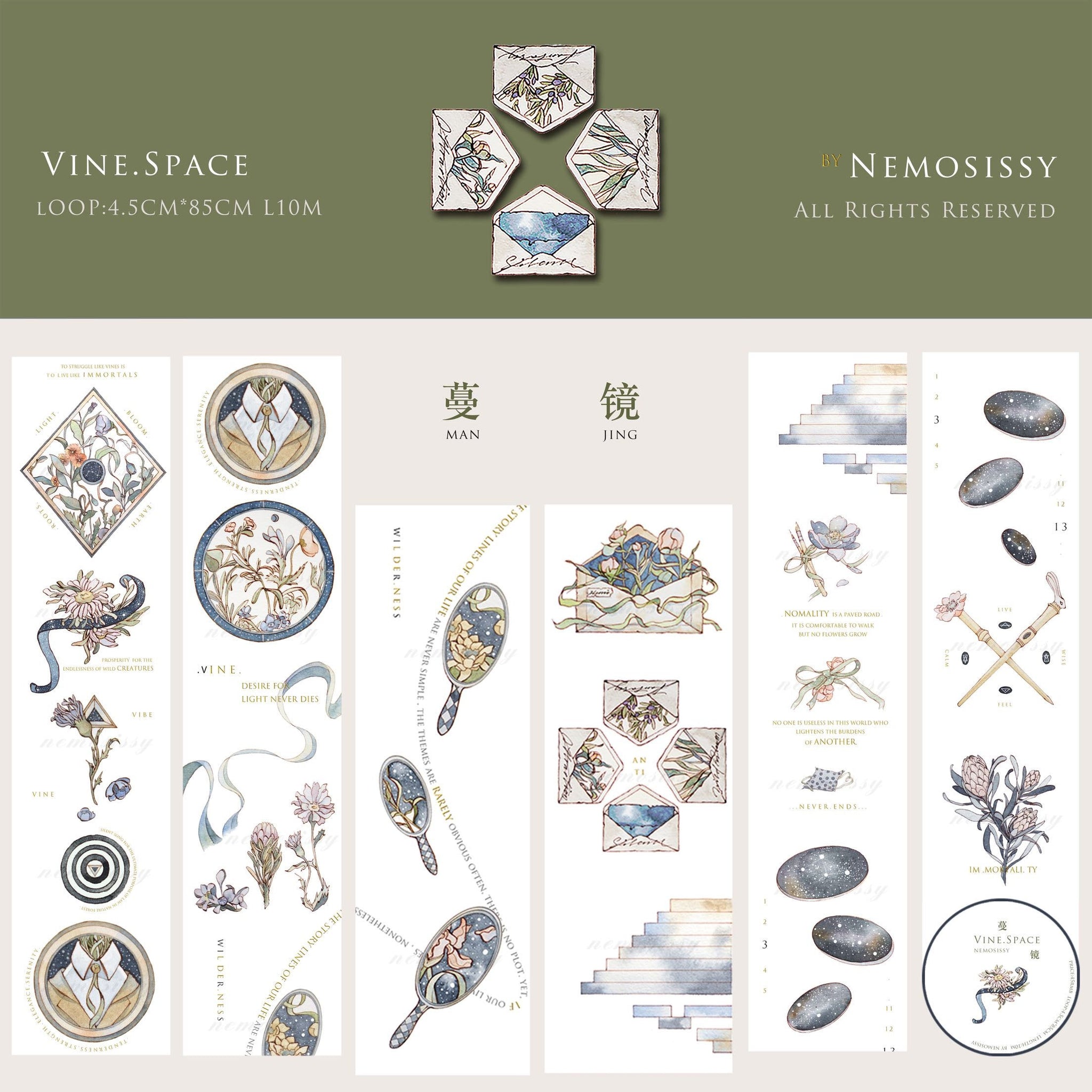 Nemosissy Washi Tape: Fungus Float & Vine Space