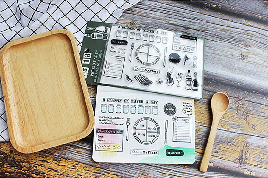 Food Tracker Acrylic Stamp Set Papergame