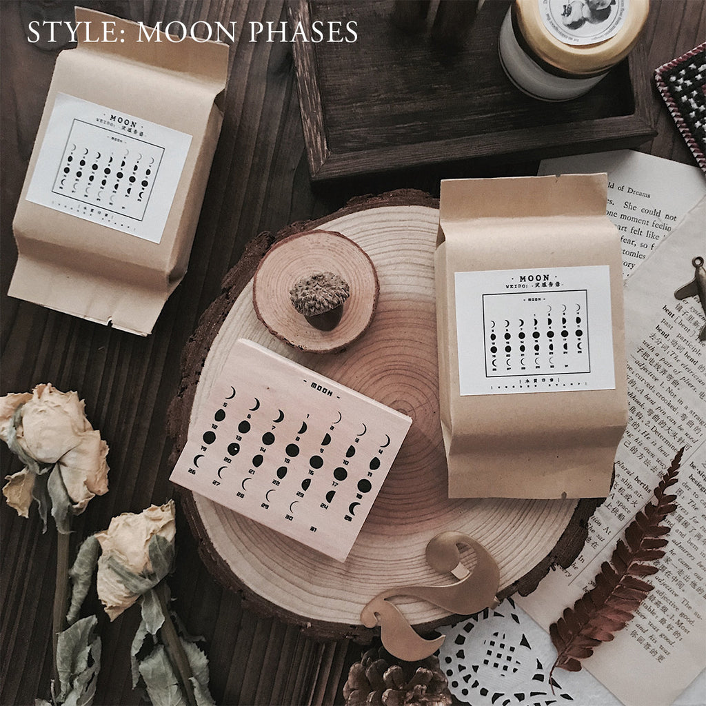 Moon Phases Calendar Wooden Stamp – Papergame