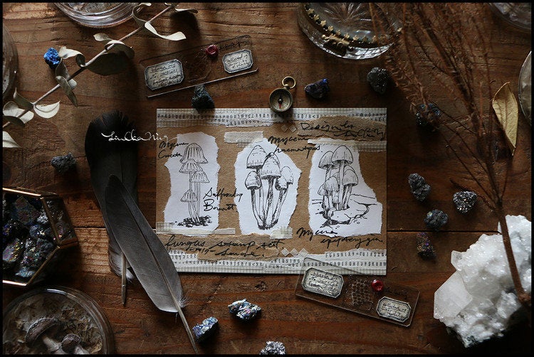 LCN Design Studio: Mushrooms Wooden Stamps Set