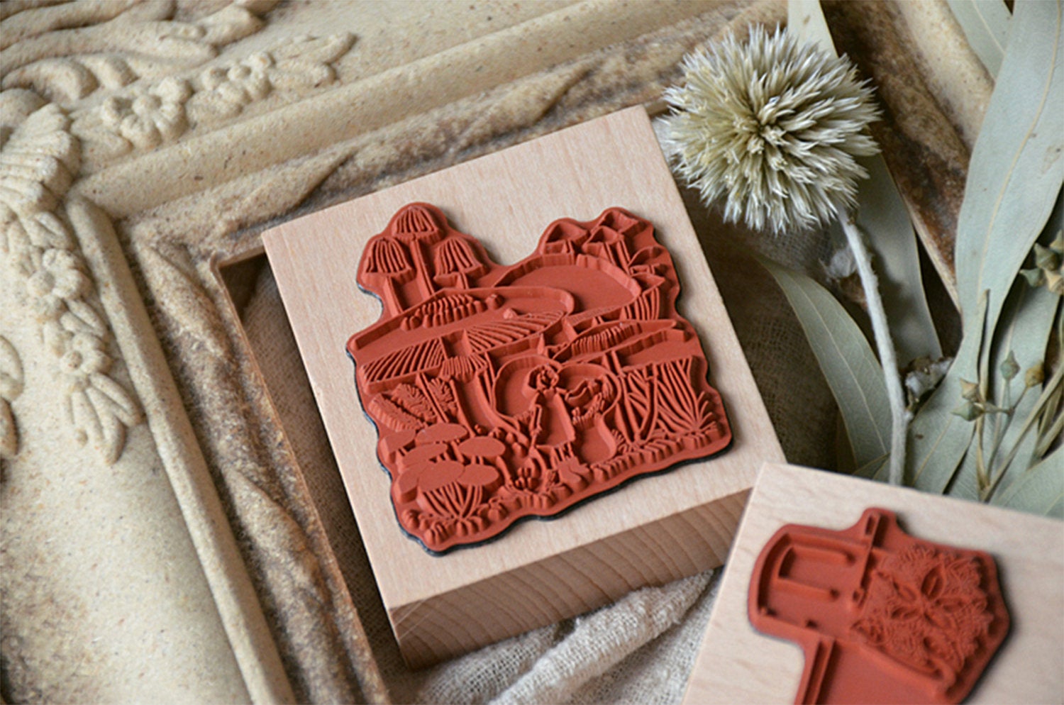Yowoo Studio Rubber Stamp: Mailbox & Mushroom Forest
