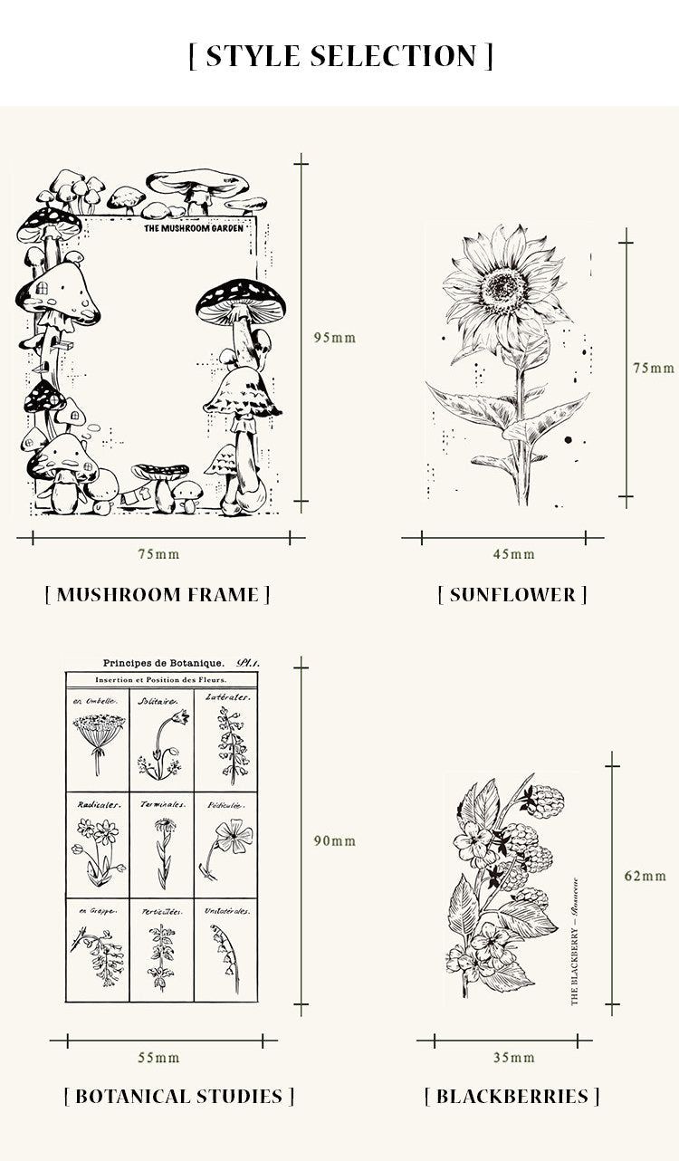Botany Study Large Wooden Stamps