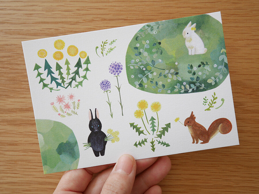 4Legs Postcard: Black and White Rabits