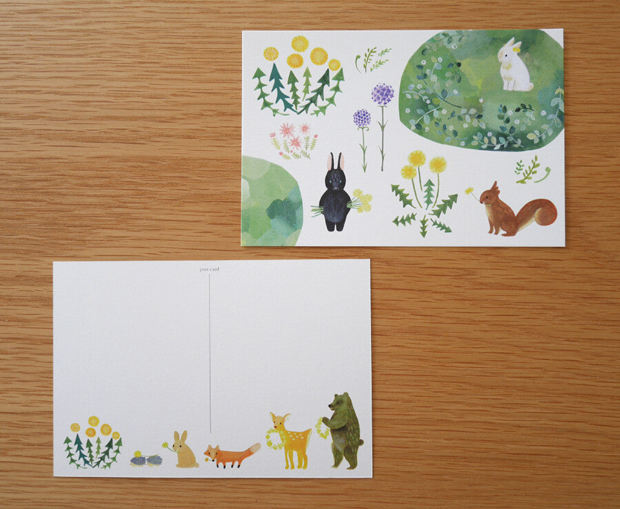 4Legs Postcard: Black and White Rabits