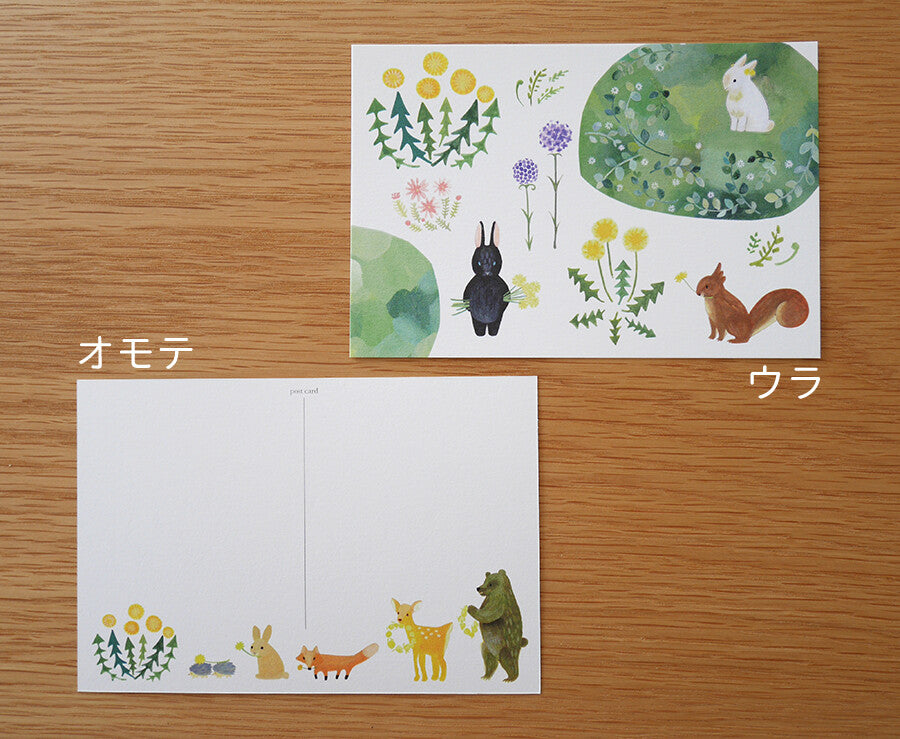 4Legs Postcard: Black and White Rabits
