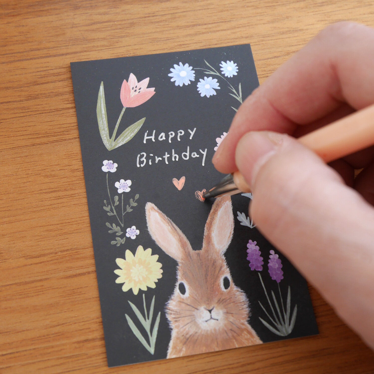 4Legs Greeting Cards: Bunny Black Card