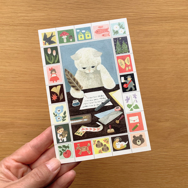 4Legs Postcard: Cat Writing A Letter