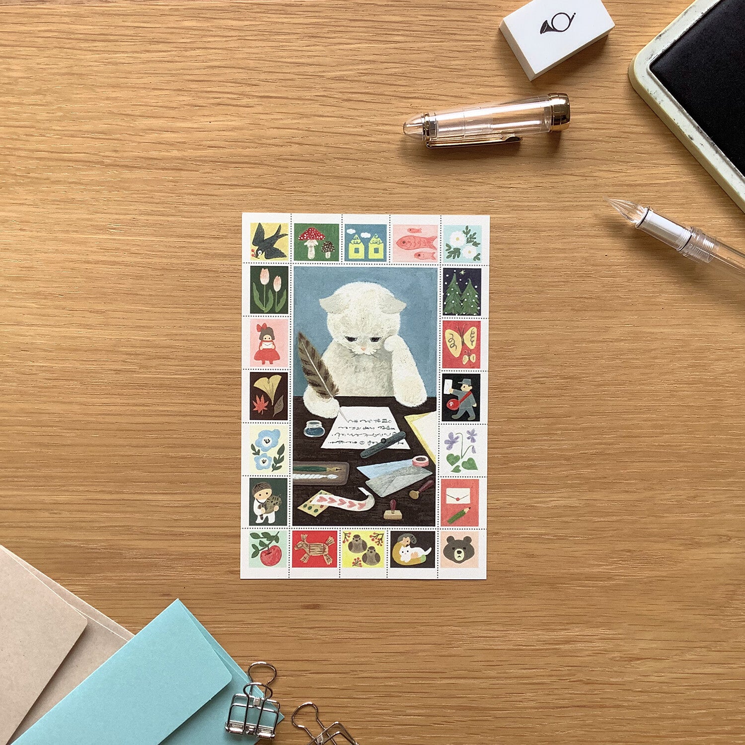 4Legs Postcard: Cat Writing A Letter