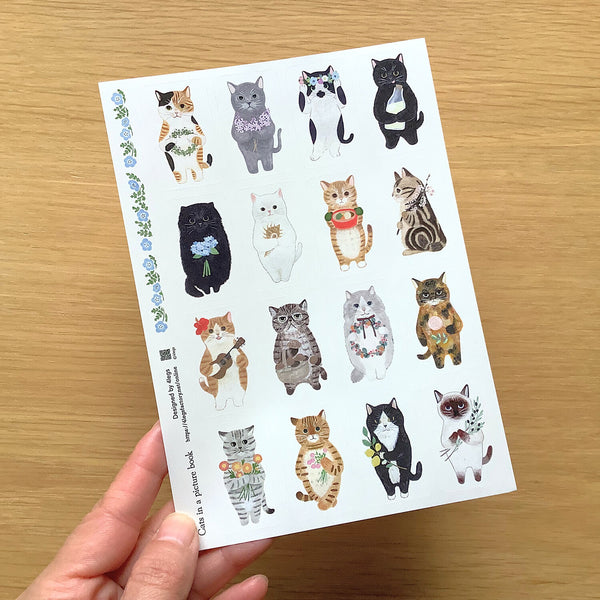 4Legs Sticker Sheet: Cats in a Picture Book