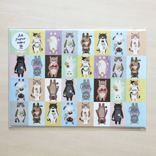 4Legs Wrapping Paper: Cats in a Picture Book (Color Block Version)